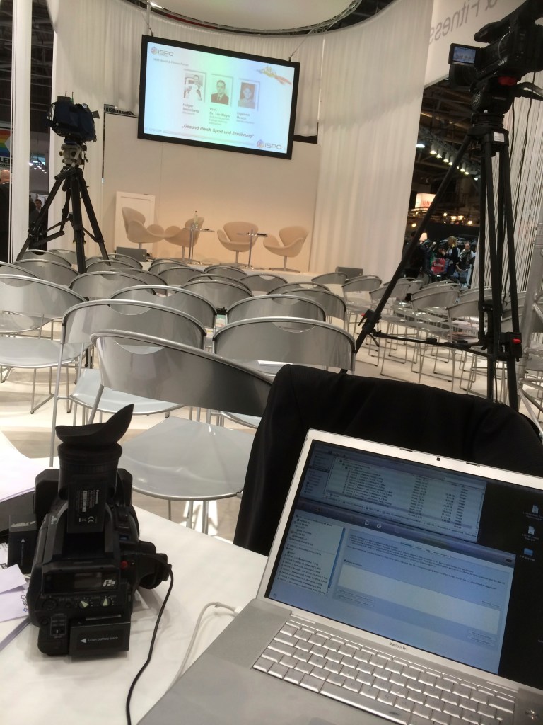 Dreharbeiten auf der Messe München - Interview mit Holger Stromberg, Koch der Deutschen Fußball-Nationalmannschaf)