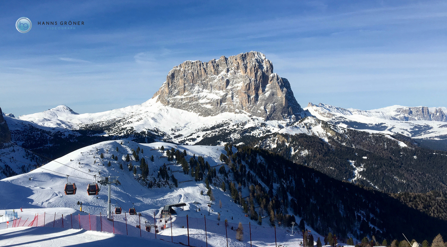 Blick vom Dantercepies auf den Langkofel (Foto: Hanns Gröner)