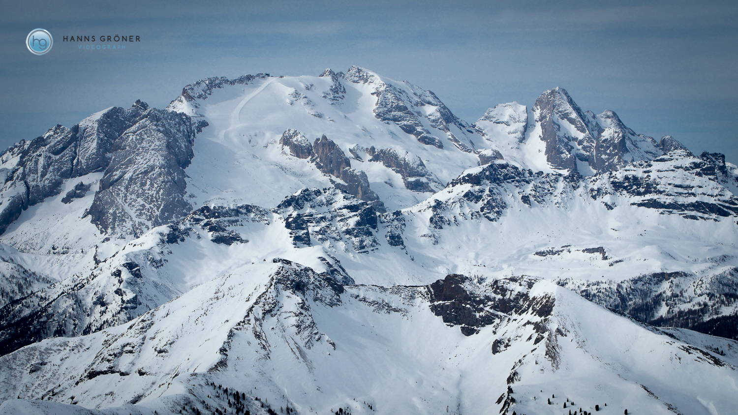 Lagazuoi - Blick auf die Marmolata (Foto: Hanns Gröner)