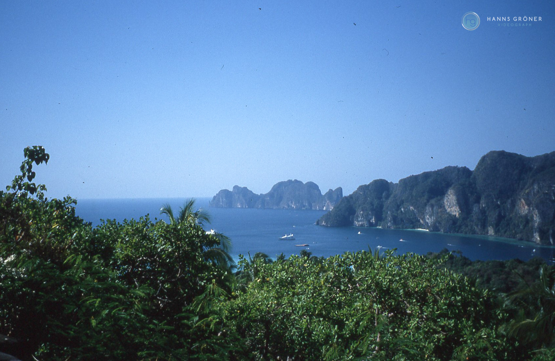 Ausblick Ko Phi Phi Don - auf dem Weg zum View Point (1997, Foto: Hanns Gröner)