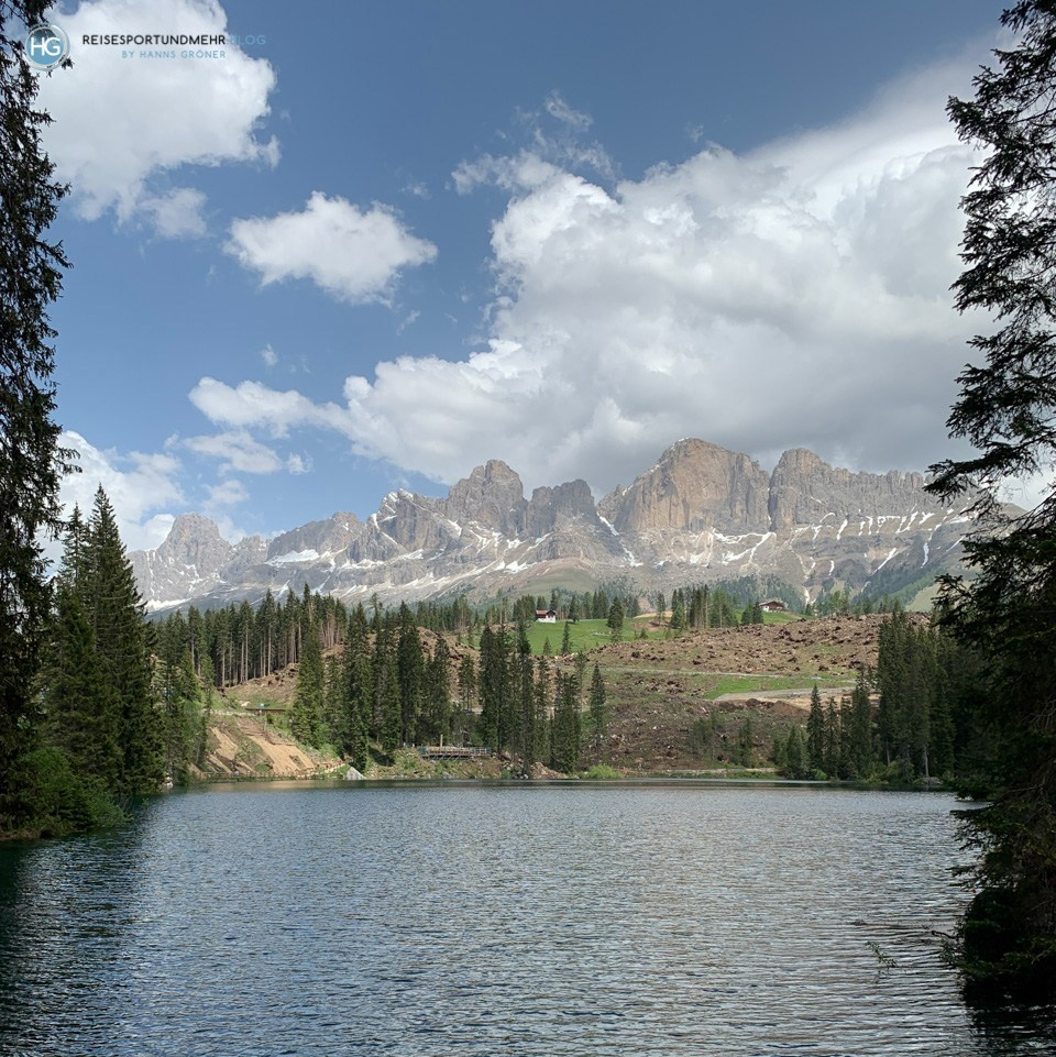 Karersee und Rosengarten im Juni 2019 (Foto: Hanns Gröner)