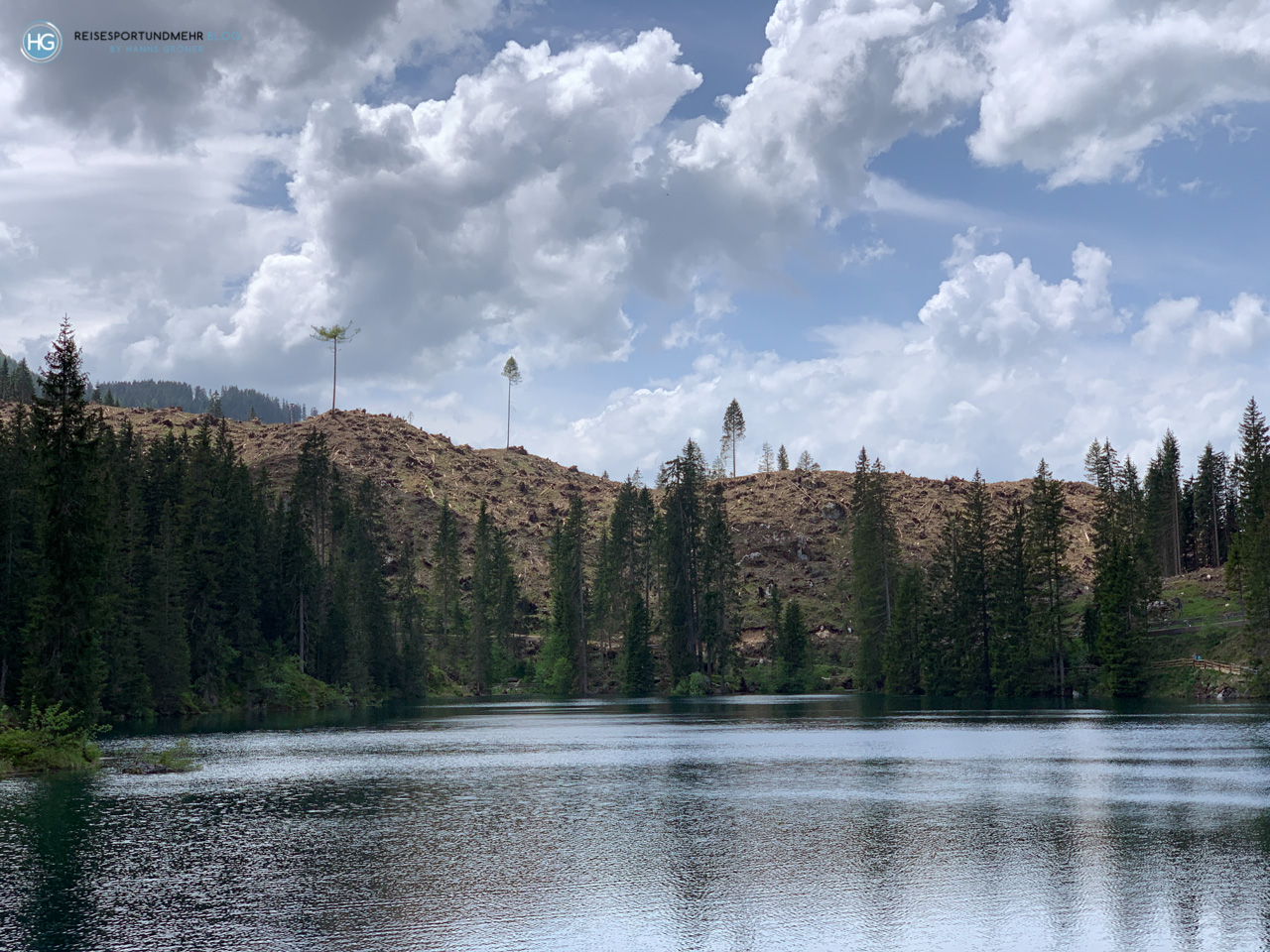 Karersee und Rosengarten im Juni 2019 (Foto: Hanns Gröner)