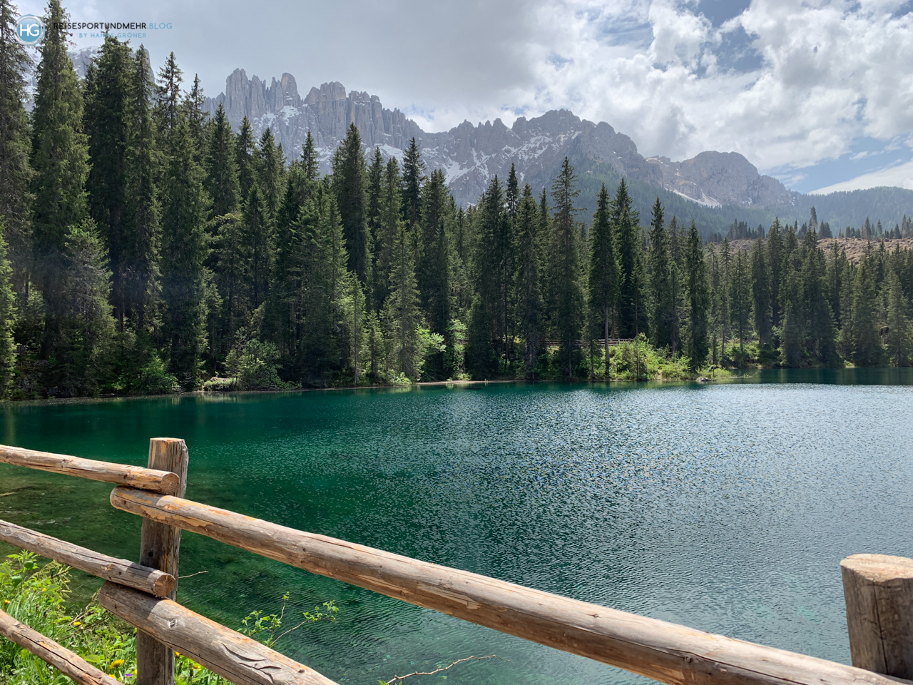 Karersee und Latemar im Juni 2019 (Foto: Hanns Gröner)