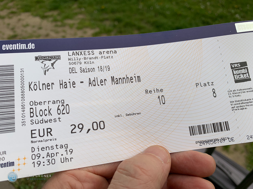 Lanxcess Arena Köln - Haie gegen Mannheim April 2019 (Foto: Hanns Gröner)