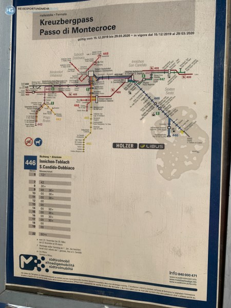 Busfahrplan Kreuzbergpass (Foto: Hanns Gröner)