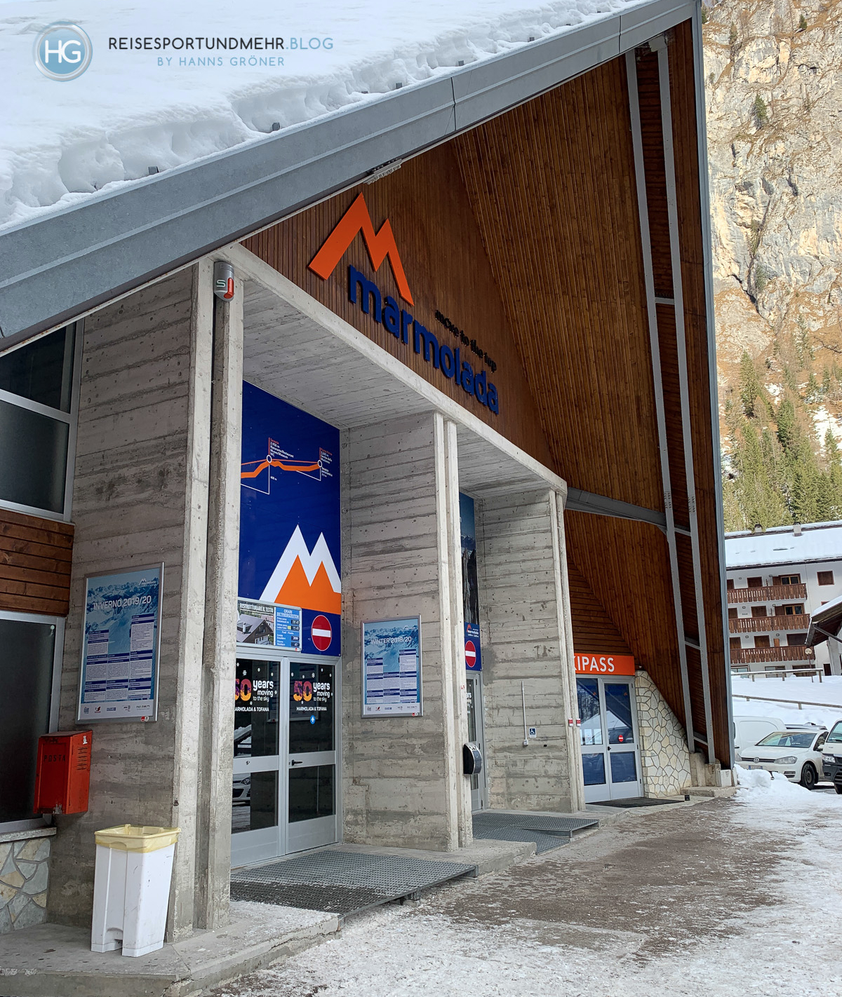 Dolomiten im Dezember 2019 - Marmolada Talstation (Foto: Hanns Gröner)