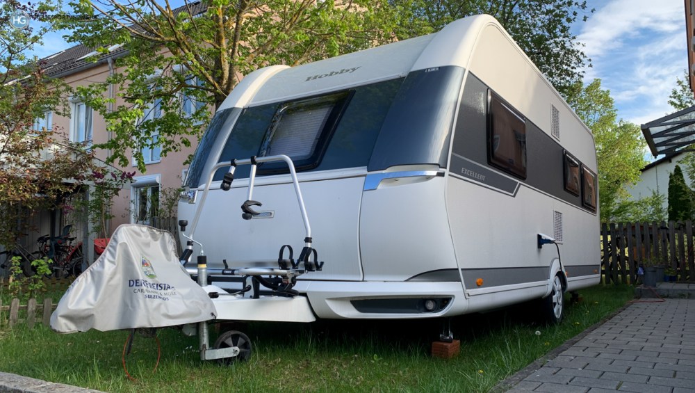 Unser Wohnwagen im zu Hause im Sommer 2020 (Foto: Hanns Gröner)