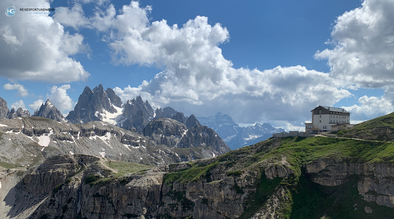 Drei Zinnen 2020 - Blick auf die Auronzohütte (Foto: Hanns Gröner)