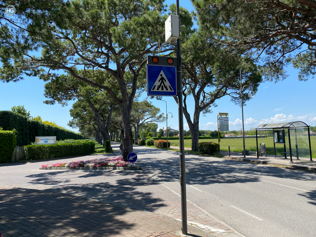 Bushaltestelle vor dem Union Lido in Richtung Punta Sabbioni Pfingsten 2021 (Foto: Hanns Gröner)