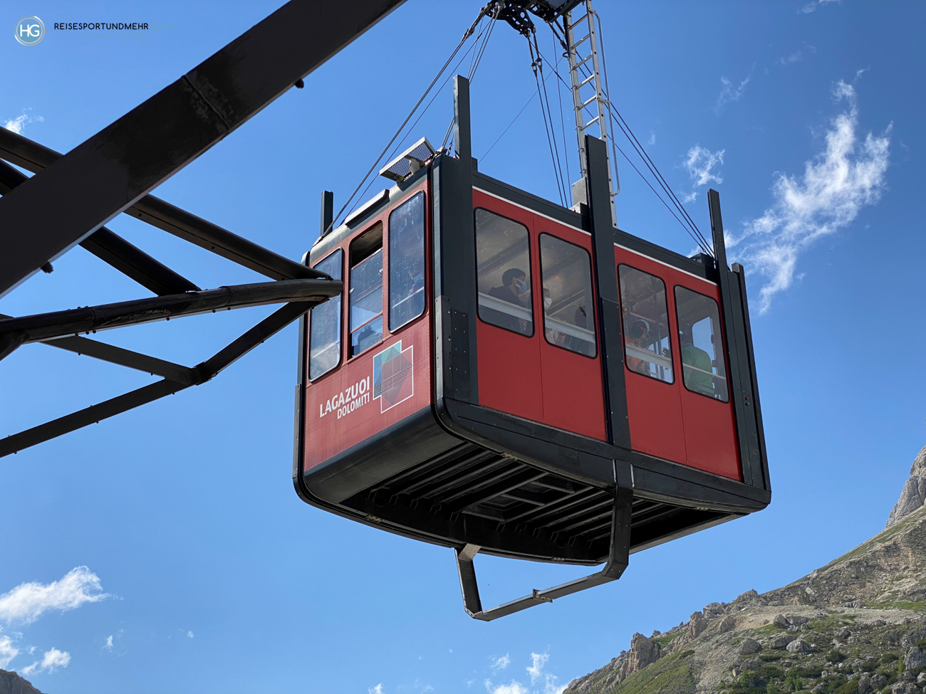 Gondel der Seilbahn auf den Lagazuoi (Foto: Hanns Gröner)