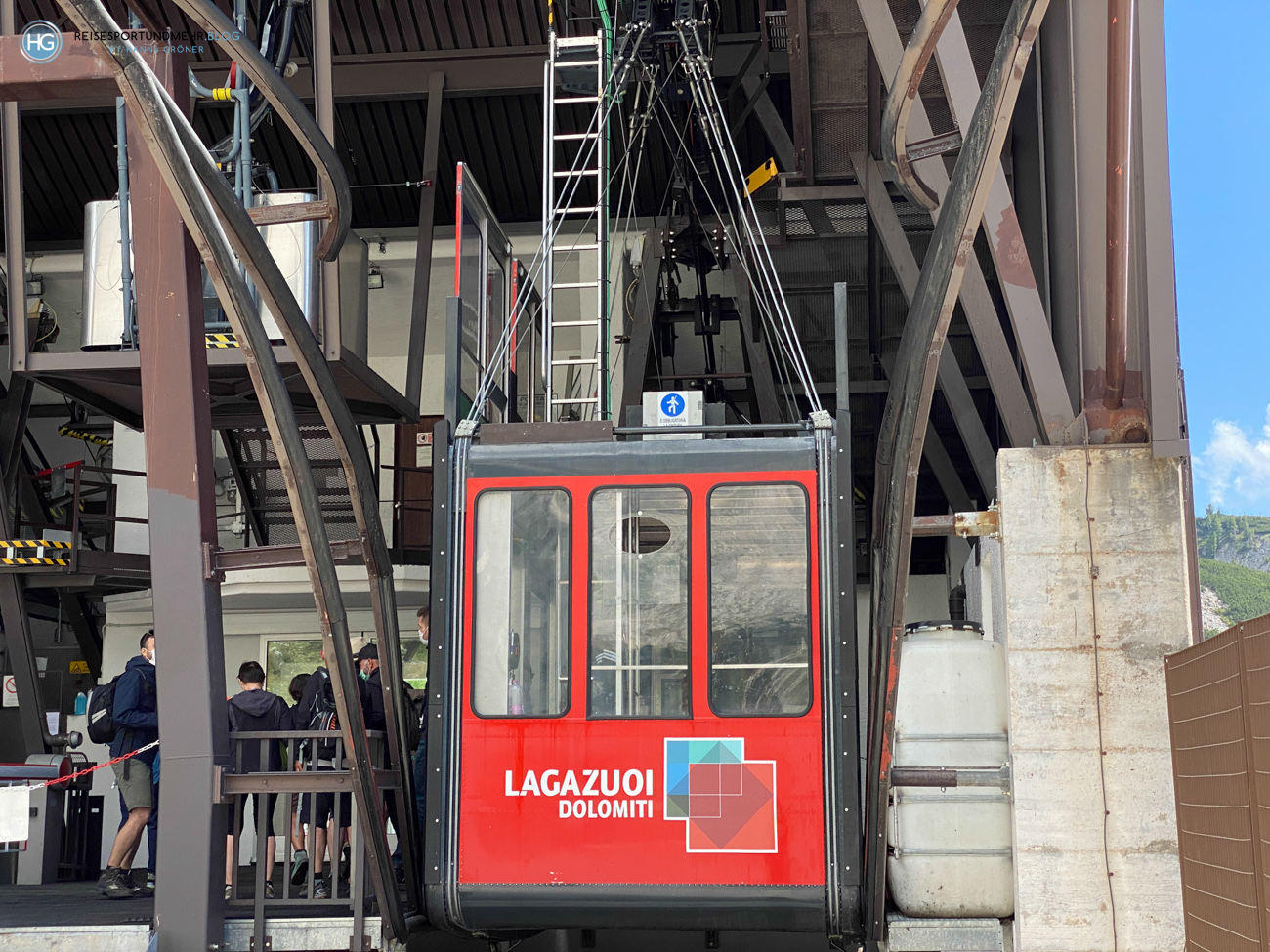 Gondel der Seilbahn auf den Lagazuoi (Foto: Hanns Gröner)