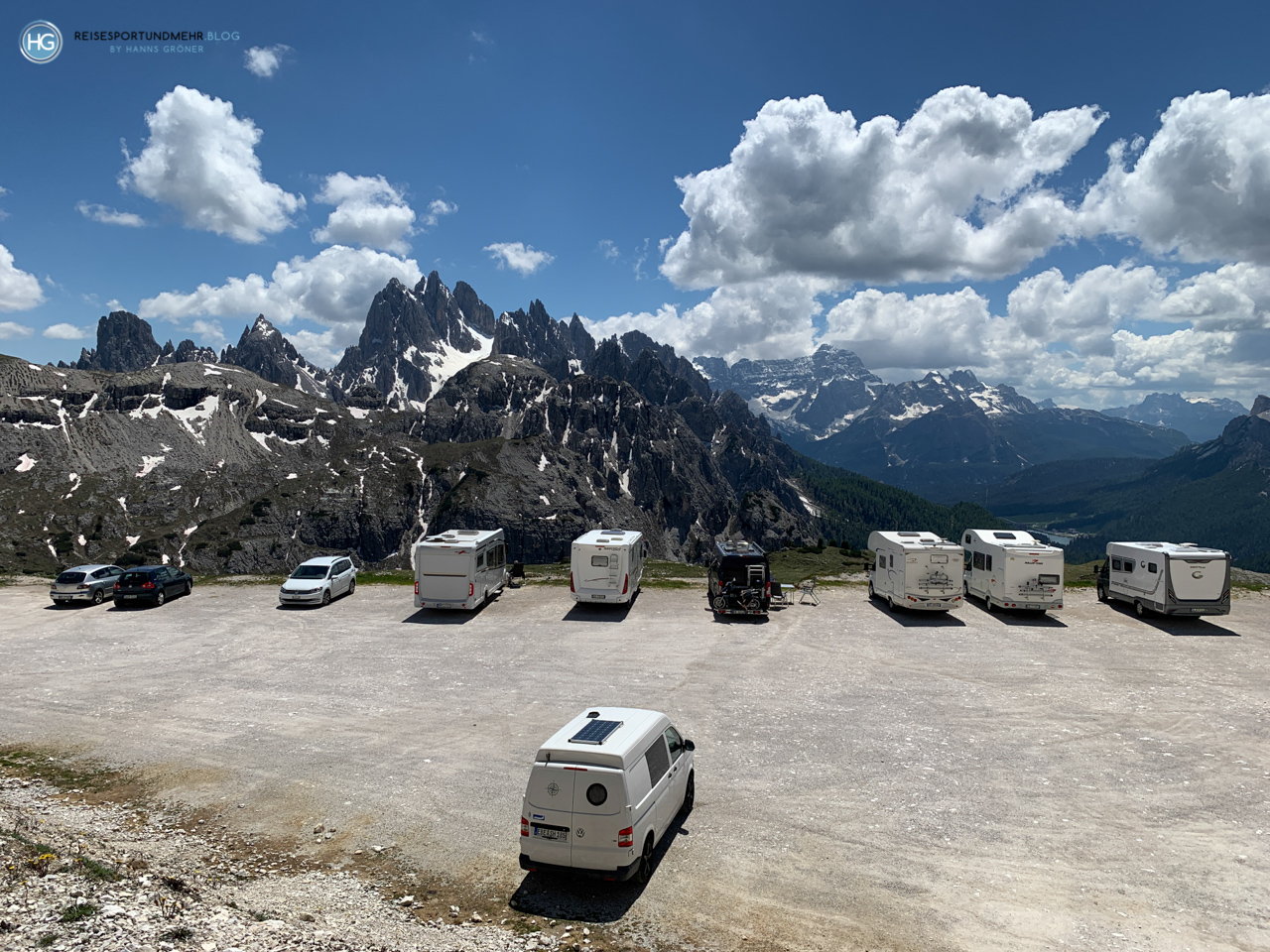 Dolomiten 2020 - Drei Zinnen - Parkplatz nahe Rifugio Auronzo (Foto: Hanns Gröner)