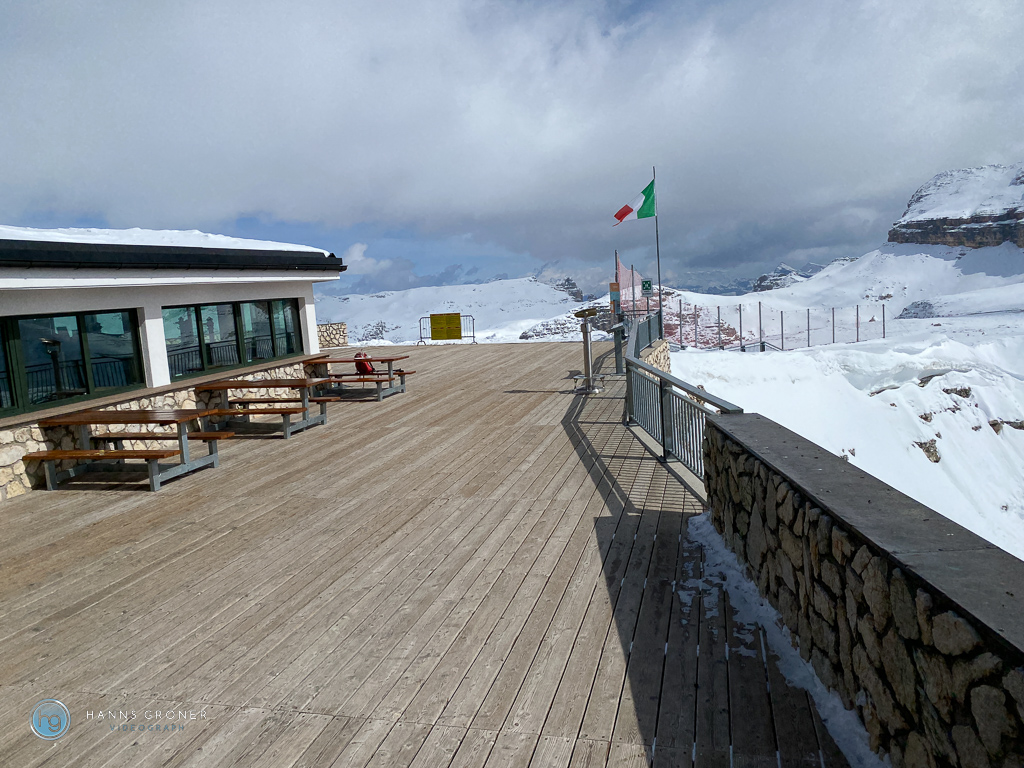 Skifahren in den Dolomiten im April 2022 - Pordoi (Foto: Hanns Gröner)