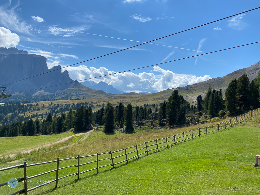 Blick von der Comici Hütte in Richtung Sellajoch