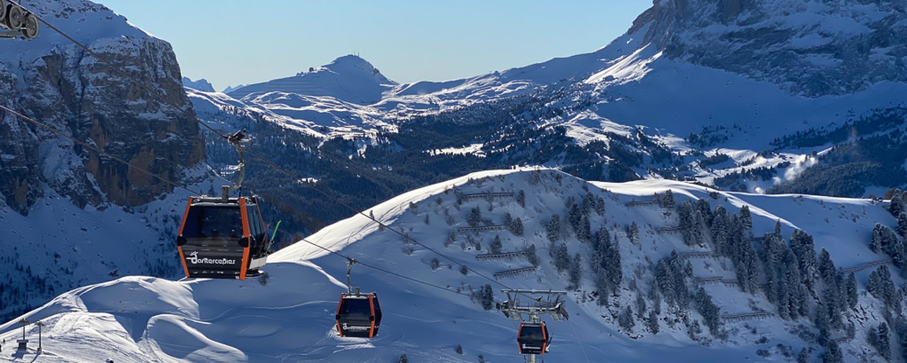 Blick vom Dantercepies Richtung Sellajoch im Winter 2023 (Foto: Hanns Gröner)