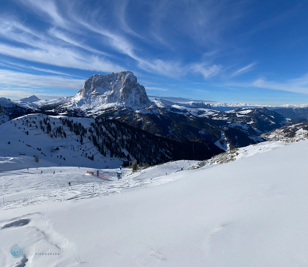 Dantercepies und Langkofel im Winter 2023 (Foto: Hanns Gröner)
