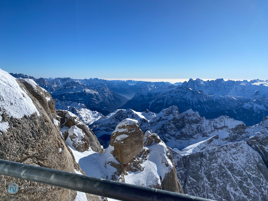 Skifahren Dolomiten - Marmolada im Januar 2024 (Foto: Hanns Gröner)