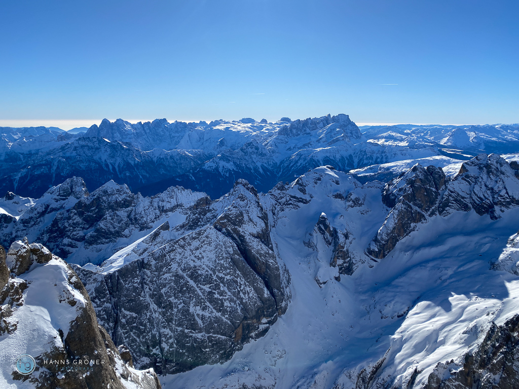 Skifahren Dolomiten - Marmolada im Januar 2024 (Foto: Hanns Gröner)