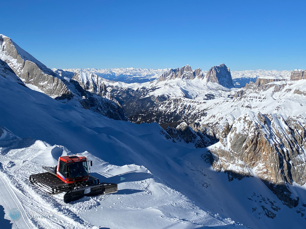 Skifahren Dolomiten - Marmolada im Januar 2024 (Foto: Hanns Gröner)
