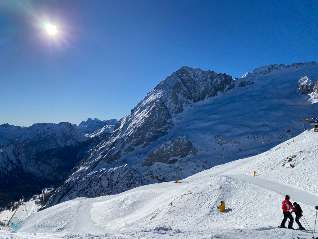 Skifahren Dolomiten - Marmolada im Januar 2024 (Foto: Hanns Gröner)