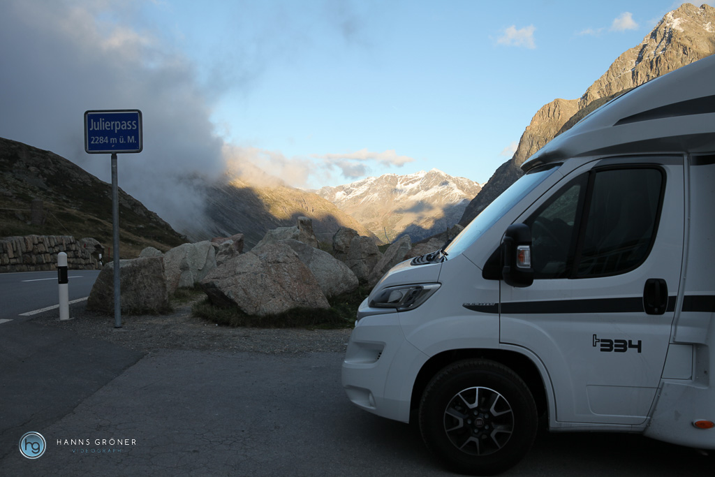 Roadtrip mit dem Wohnmobil 2015 - Julierpass Schweiz (Foto: Hanns Gröner)