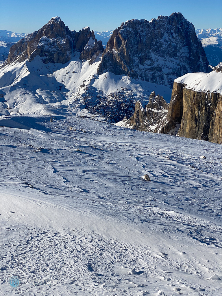 Dolomiten im Januar 2024 - Pordoi (Foto: Hanns Gröner)